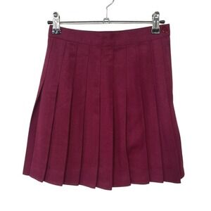Vintage Fox Hollow Pleated Skirt 10 Burgundy Preppy Academia Schoolcore‎ 90s